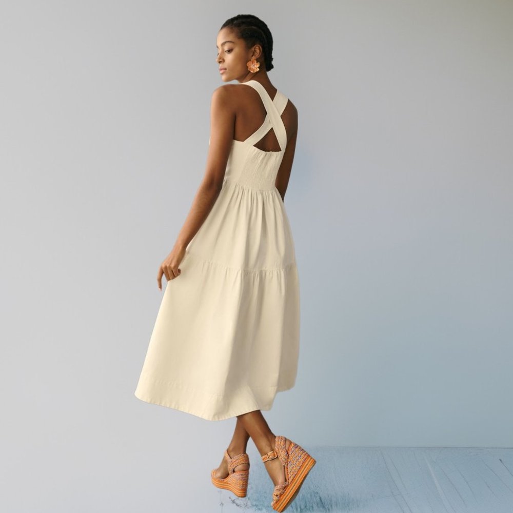 Anthropologie Forever That Girl Denim Sweetheart Dress NWT - Picture 4 of 7